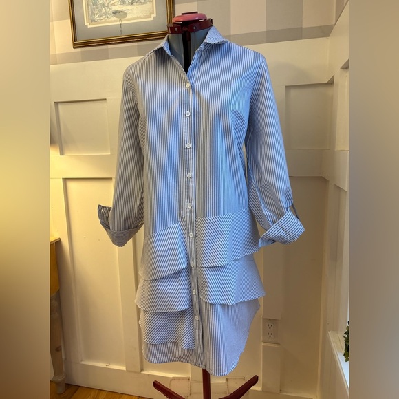 Hope And Harlow Other - Hope and Harlow Cotton  Blue and White Striped Shirtdress Size Large